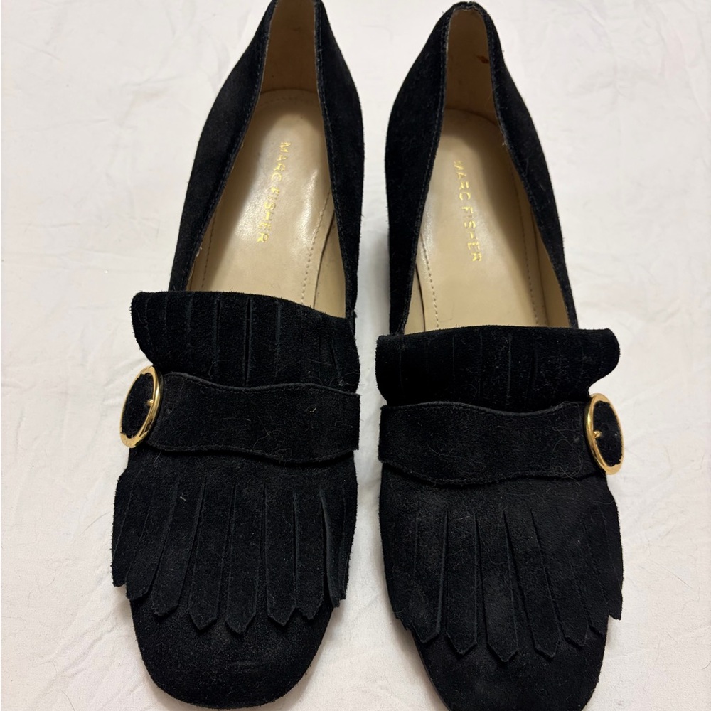 Marc Fisher Black Suede Women's Loafers